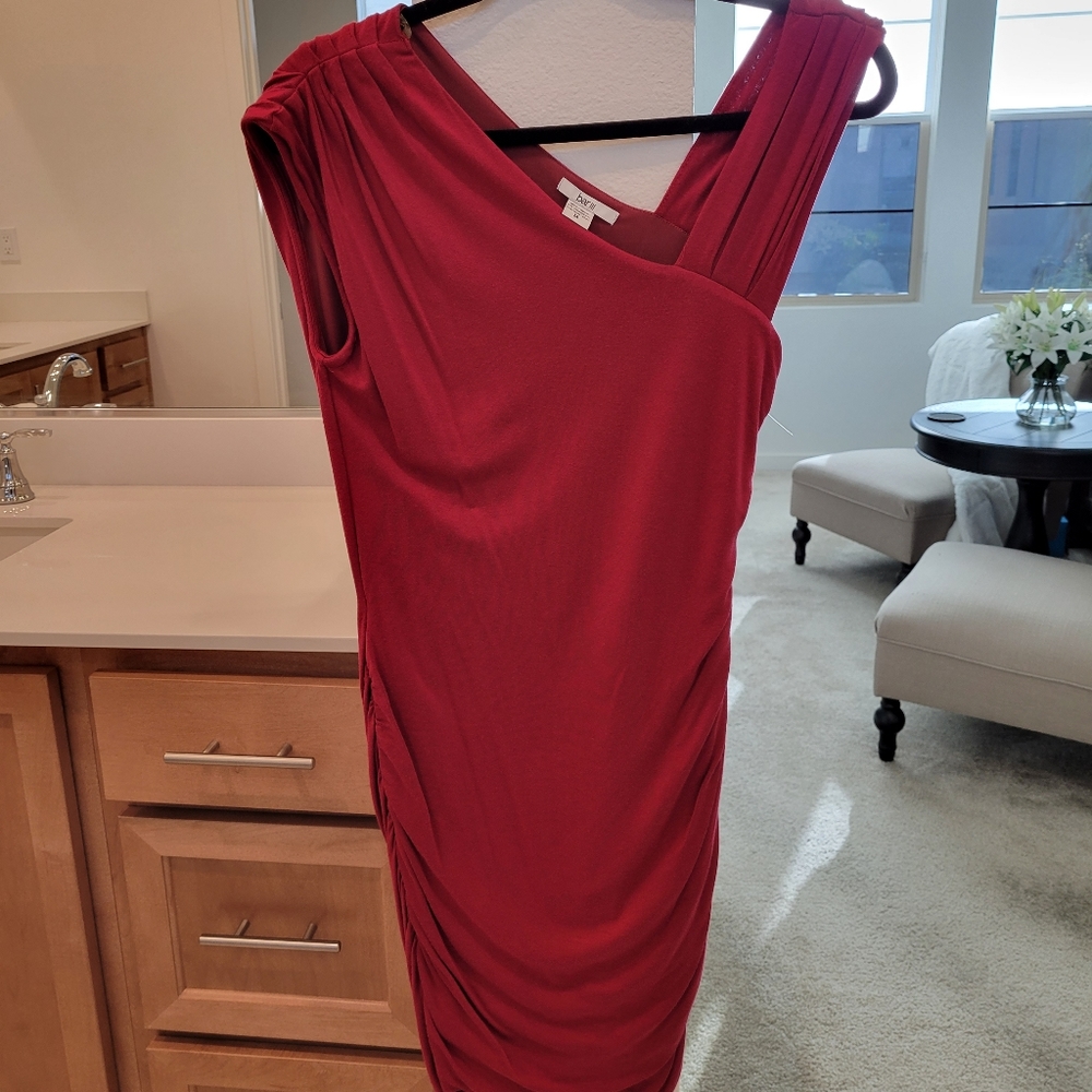Red One Shoulder Mini Dress by Bar III